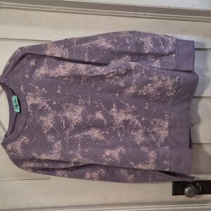 EUC Filly Flair Lavender Pink Splatter Soft Knit Sweatershirt, XL